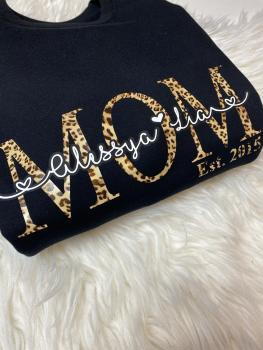MOM-Sweater, (leo print) personalisiert