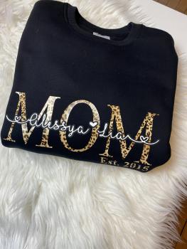 MOM-Sweater, (leo print) personalisiert